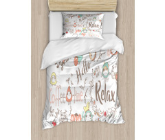 See You Hello Day Text Duvet Cover Set