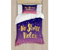 Typographic No Stress Relax Duvet Cover Set