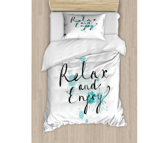 Ink Splatter Relax and Enjoy Duvet Cover Set