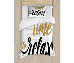 Coffee Time Conceptual Text Duvet Cover Set