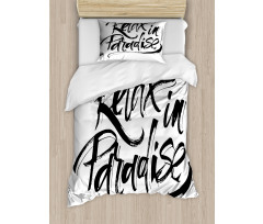 Relax in Paradise Message Duvet Cover Set
