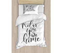 Relax You Are Home Phrase Duvet Cover Set