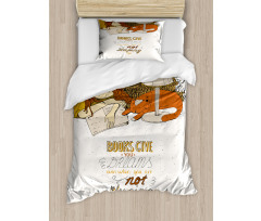 Books Give You Dreams Text Duvet Cover Set