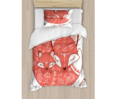 Sleeping Baby Fox and Mother Duvet Cover Set