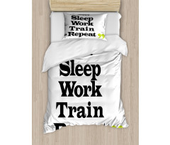 Eat Sleep Work Train Repeat Duvet Cover Set