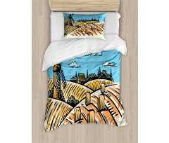 Windmillnd Hay Bales Duvet Cover Set