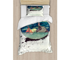 Lighthouse Sailboat Duvet Cover Set