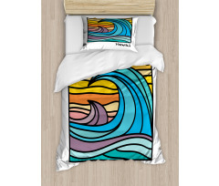 Abstract Ocean Waves Art Duvet Cover Set