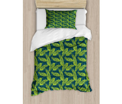 Palms on Aztec Background Duvet Cover Set