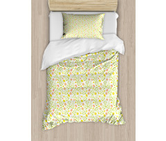 Tiny Twiggy Tulip Flowers Duvet Cover Set