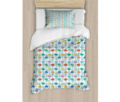 Parasol Pattern in Rain Duvet Cover Set