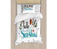 Hello Sunshine with Flower Duvet Cover Set