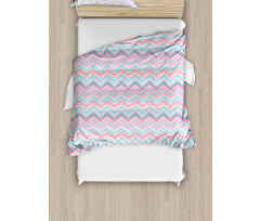 Brush Stroked Zigzags Duvet Cover Set