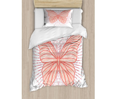 Butterfly Doodle Sunburst Duvet Cover Set