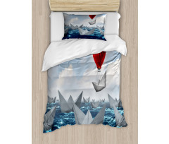 Paper Boats and Balloon Duvet Cover Set