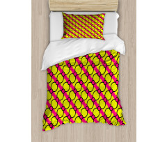 Circles in Vivid Tones Simple Duvet Cover Set