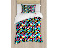 Sixties Style Inspired Motifs Duvet Cover Set