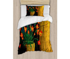 Botanical Vase Illustration Duvet Cover Set