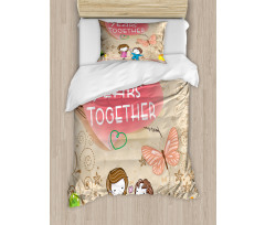 6 Years Together Words Duvet Cover Set