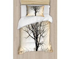 Barren Tree on Ombre Duvet Cover Set