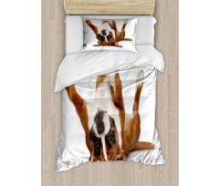 Funny Playful Puppy Image Duvet Cover Set