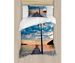 Rustic Jetty on Calm Water Duvet Cover Set
