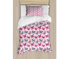 Romantic Flowers Pale Pink Duvet Cover Set