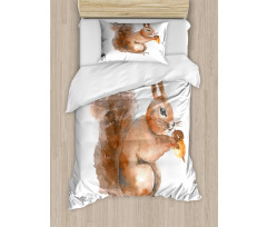 Watercolor Rodent Animal Duvet Cover Set