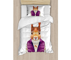 Animal down Vest Sweater Duvet Cover Set