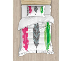 Funky Sketched 3 Plumes Duvet Cover Set