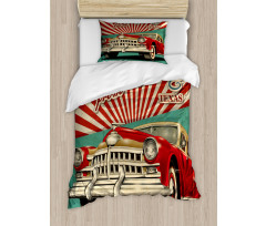 Retro American Classical Car Duvet Cover Set