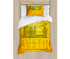 Minimal Texas Linear Skyline Duvet Cover Set