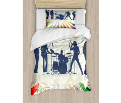 Rock Band 80s Hairstyle Music Duvet Cover Set