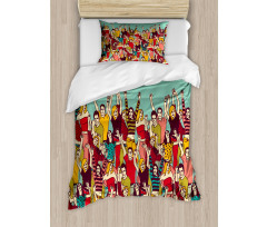 Youthful Polka Dotted Tshirts Duvet Cover Set