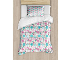 Sketched Tulip Flowers Duvet Cover Set