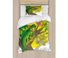 Cartoon of a Female Animal Duvet Cover Set