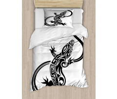 Lizard Silhouette Design Duvet Cover Set