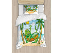 Tropical Holiday Palm Tree Duvet Cover Set