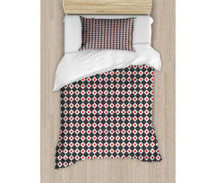 Grid Stripes and Squares Duvet Cover Set