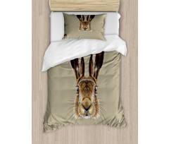 Face of a Wild Hare Realistic Duvet Cover Set