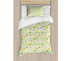 Cartoon Art Autumn Forest Duvet Cover Set