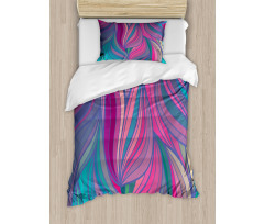 Curved Stripe Pattern Wavy Duvet Cover Set