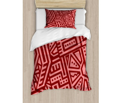 Angled Lines and Dots Duvet Cover Set