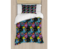 Sixties Colorful Cartoon Duvet Cover Set