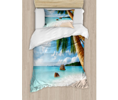 Exotic Palm Tree Ocean Duvet Cover Set