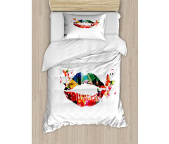 Butterfly and Music Note Duvet Cover Set