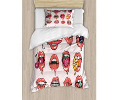 Pierced Tongue Teeth Braces Duvet Cover Set