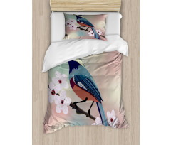 Sparrow Perching Duvet Cover Set