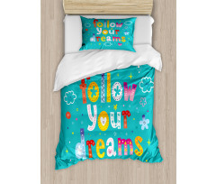 Childish Style Funny Clouds Duvet Cover Set