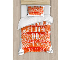 Dream Believe Do Repeat Leaf Duvet Cover Set